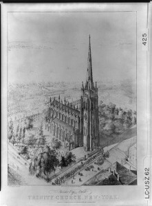 Birds-eye view of Trinity Church, New York ( c1846 Jan. 26; LOC: LC-DIG-pga-03727)