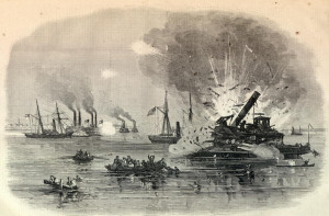 ATTACK OF THE REBELS UPON OUR GUN-BOAT FLOTILLA AT GALVESTON, TEXAS, JANUARY 1, 1863. (Harper's Weekly, January 31, 1863)