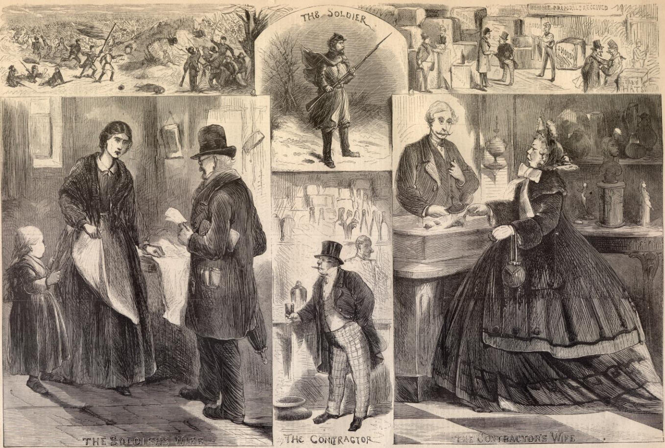 SERVICE AND SHODDY—A PICTURE OF THE TIMES. (Harper's Weekly, October 24, 1863; http://www.sonofthesouth.net/leefoundation/civil-war/1863/october/contractor.htm)