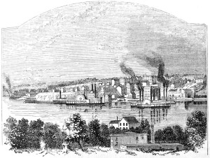 Keokuk, IA (engraving from Barber and Howe, <em>The Loyal West in the Times of the Rebellion</em>   1865 p527