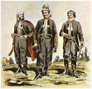 The Death Zouaves (żuawi śmierci) unit, organized by Francois Rochebrune, of the Polish January Uprising of 1863.  Painting by K. Sariusz-Wolski, published in 1909.
