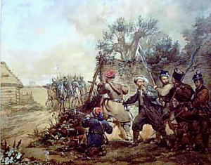 Battle of Miechów 1863 by Walery Eljasz