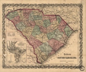 Colton's South Carolina 1865 (g3910 cw0358700 http://hdl.loc.gov/loc.gmd/g3910.cw0358700 )
