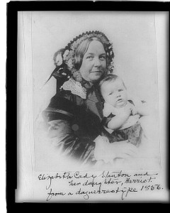 Elizabeth Cady Stanton and her daughter, Harriot--from a daguerreotype 1856 (between 1890 and 1910 of daguerreotype taken 1856; LOC: LC-USZ62-48965)