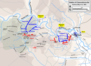 Map of a portion (May 4-6) of the battle of Chancellorsville of the American Civil War.