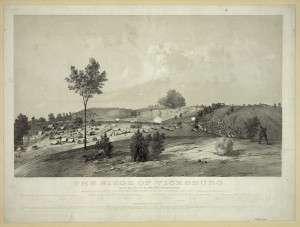 The siege of Vicksburg - Major General U.S. Grant, commanding (by Alfred Edward mathews, Cin[cinnati], O[hio] : Middleton, Strobridge & Co. Lith., c1863.; LOC: LC-DIG-pga-03977)