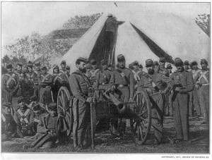 The famous New York Seventh, just after reaching Washington in April 1861 (llus. in: Miller, Photographic History of the Civil War., c1911;  LOC: LC-USZ62-76425)