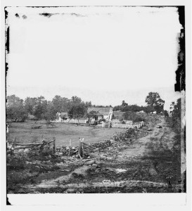 Gettysburg, Pa. Headquarters of Gen. George G. Meade on Cemetery Ridge (by Alexander gardner, July 1863; LOC:  LC-DIG-cwpb-00887)