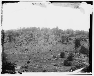 Gettysburg, Pennsylvania. View of Little Round Top (1863 July; LOC: LC-DIG-cwpb-03971)