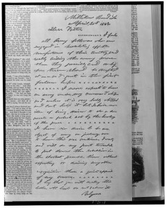 [Letter from Ulysses S. Grant to his father, from Milliken's Bend, Louisiana, April 21, 1863 (Harper's weekly, v. 12, no. 614 (1868 Oct. 3), p. 635; LOC: LC-USZ62-127514)