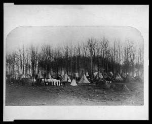 Camp of 2nd Vermont Volunteers at Camp Griffin, Virginia (by G. H. Houghton, 1863; LOC: LC-USZ62-135917)