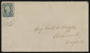 Envelope addressed to Brig. Gen'l. D. Ruggles, Richmond, Virginia; postmarked Augusta, Georgia (between 1861 and 1865; LOC: LC-DIG-ppmsca-33542)