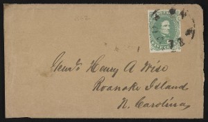 Envelope addressed to Genl. Henry A. Wise, Roanoke Island, N. Carolina (between 1861 and 1865; LOC: LC-DIG-ppmsca-33547)