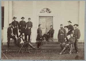 Gen. George G. Meade and staff, Culpeper, Va. Sept. 1863 (by Timothy H. O'Sullivan, 1863; LOC: LC-DIG-ppmsca-34109) 