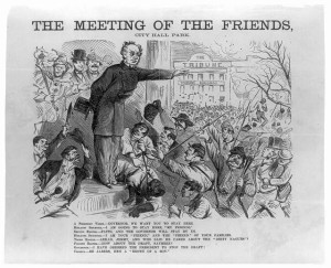 The meeting of the friends, City Hall Park (Probably drawn by Henry L. Stephens, New York.; LOC: LC-USZ62-96391)