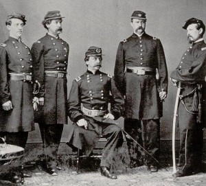 1863 photo of Daniel Sickles and his staff after the battle of Gettysburg