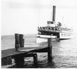 Steamer Onondaga arriving at dock on the east shore of Seneca Lake (by James G. Vail; courtesy Geneva Historical Society)