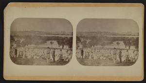 The Union prison camp at "Belle Isle," Richmond, Va. (between 1861 and 1865; LOC: LC-DIG-stereo-1s02817)