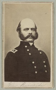 General Ambrose E. Burnside, head-and-shoulders portrait, facing slightly right, wearing military uniform (between 1861 and 1865; LOC: between 1861 and 1865)