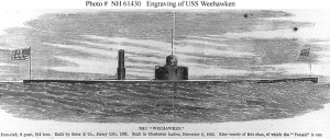 USS Weehawken (1863-1863)  Engraving published in "Harper's Weekly", 3 February 1866 as part of a larger print entitled "The Iron-clad Navy of the United States. (http://www.history.navy.mil/photos/sh-usn/usnsh-w/wehawkn.htm)