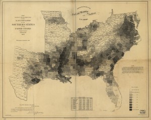 Map showing the distribution of the slave population of the southern states of the United States. Compiled from the census of 1860  (LOC: glva01 lva00215 http://hdl.loc.gov/loc.ndlpcoop/glva01.lva00215 )