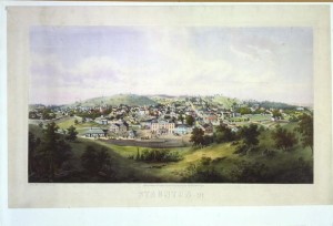 Staunton, Va. (by Edward Beyer, Woldemar Rau, lithographer, c1857; LOC:  LC-USZC4-1888)
