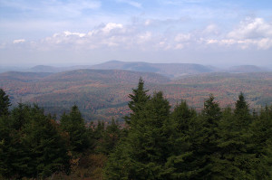 View from the observation tower atop of Spruce Knob in Spruce Knob-Seneca Rocks National Recreation Area in West Virginia. 