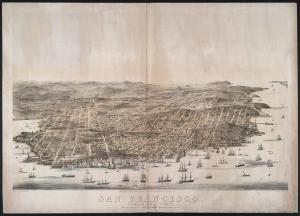 San Francisco. Bird's-eye view ( S.F. : Published by Robinson & Snow, c1864 (S.F. : Printed by L. Nagel); LOC: LC-DIG-ppmsca-08305)