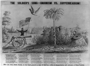 The soldier's song--Unionism vs. Copperheadism (n the year 1864, by Smith & Swinney; LOC: C-USZ62-9637)