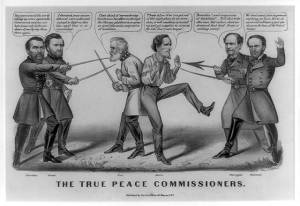 The true peace commissioners (N.Y. : Published by Currier & Ives, 1864; LOC: LC-USZ62-92033 )