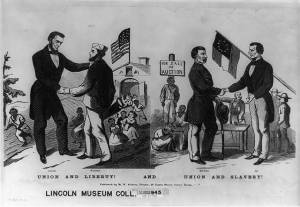 Union and liberty! And union and slavery! (by Martin W. Siebert, Published by M.W. Siebert, 1864; LOC:  LC-USZ62-945)