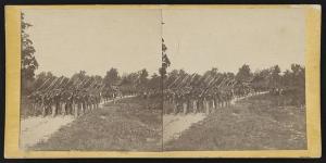 Soldiers from the 134th Illinois Volunteer Infantry marching at Columbus, Kentucky (by John Carbutt, 1864; LOC: C-DIG-ds-04863)