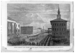 General Sherman's army entering Savannah, Georgia, December 21, 1864 (Illus. in: Harper's Weekly, 1865 January 14, p. 17; LOC:  LC-USZ6-1548)