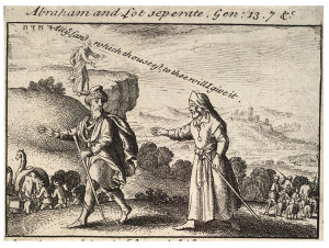 Abraham and Lot separating, by  	Wenceslaus Hollar