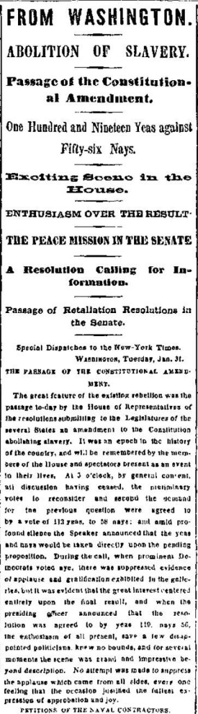 NY Times 2-1-1865