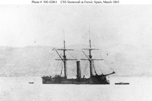 CSS Stonewall (1865)  At Ferrol, Spain, in March 1865. The original print is mounted on a carte de visite.  Courtesy of the Naval Historical Foundation, Washington, D.C.  U.S. Naval Historical Center Photograph.