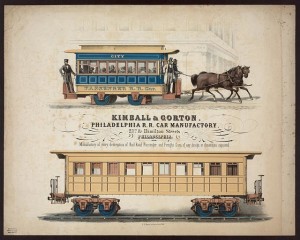 Kimball & Gorton Philadelphia R.R. Car Manufactory, 21st & Hamilton Streets Philadelphia ( [Philadelphia] : P.S. Duval & Son's Lith., [ca. 1857]; LOC: LC-DIG-ppmsca-24876)