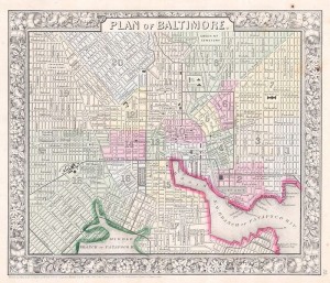 700px-1864_Mitchell_Map_of_Baltimore,_Maryland_-_Geographicus_-_Baltimore-mitchell-1864