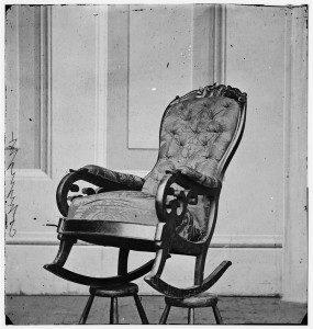"Washington, D.C. Rocking chair used by President Lincoln in Ford's Theater" (Library of Congress)