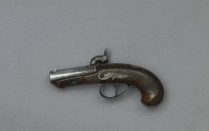 [Derringer gun John Wilkes Booth used to assassinate Abraham Lincoln.] Artifact in the museum collection, National Park Service, Ford's Theatre National Historic Site, Washington, D.C.  (LOC: http://www.loc.gov/item/2010630695/)