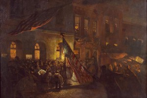 Oil Painting of Mortally Wounded Abraham Lincoln Moved from Ford's Theatre (Oil painting of mortally wounded Abraham Lincoln as he is moved from Ford's Theatre, Washington, D.C. (Photographs in the Carol M. Highsmith Archive, Library of Congress, Prints and Photographs Division.)
