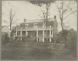 McLean's House, Appomattox, Va. Scene of Lee's surrender (by Timothy H. O'Sullivan, Appomattox Court House, Va., April 1865. Wilbur McLean house; LOC: LC-DIG-ppmsca-35137)