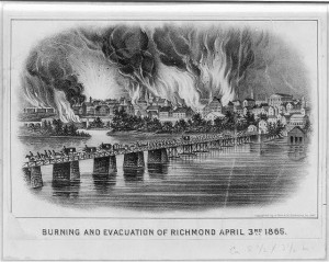Burning and Evacuation of Richmond, April 3, 1865 (c.1897; LOC:  LC-USZ62-52438)