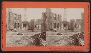 Ruins of Secession Hall, Charleston, S.C. (by george N. barnard, 1865; LOC: LC-DIG-stereo-1s02493)