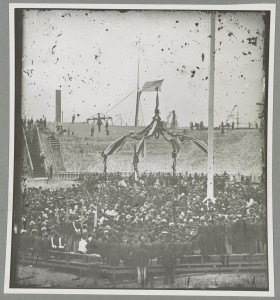 Charleston, S.C. April 14, 1865. Flag-raising ceremony, with Brevet Maj. Gen. Robert Anderson and Henry Ward Beecher present (LOC: http://www.loc.gov/item/2014646445/)