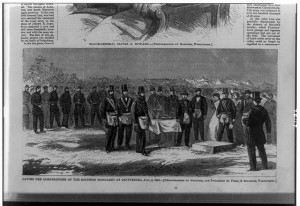 Laying the corner-stone of the Soldiers' Monument at Gettysburg, July 4, 1865 (LOC: http://www.loc.gov/pictures/item/89706320/)