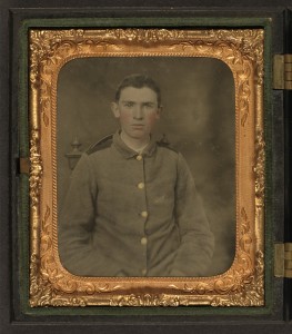 Private W.T. Harbison of Company B, 11th North Carolina Infantry Regiment (between 1861 and 1865; LOC: http://www.loc.gov/item/2010650213/)