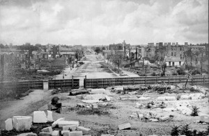 Columbia_sc_ruins (South Carolina, Columbia, view from the State Capitol)