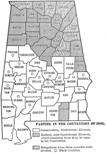 Parties in 1865 Convention (Civil War and Reconstruction in Alabama page 359)