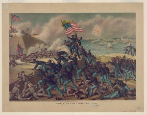 Storming Fort Wagner (Chicago : Kurz & Allison-Art Publishers, 76 & 78 Wabash Ave., c1890 July 5.; LOC: http://www.loc.gov/pictures/item/2012647346/)